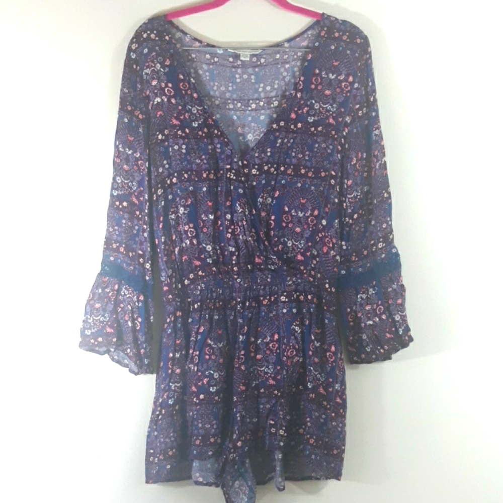 American Eagle Outfitters Bell Sleeve Romper